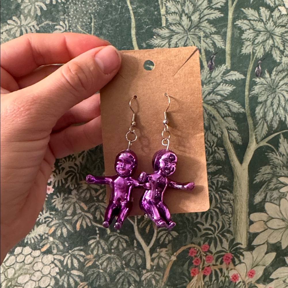 Purple Mardi Gras‎ Baby Earrings